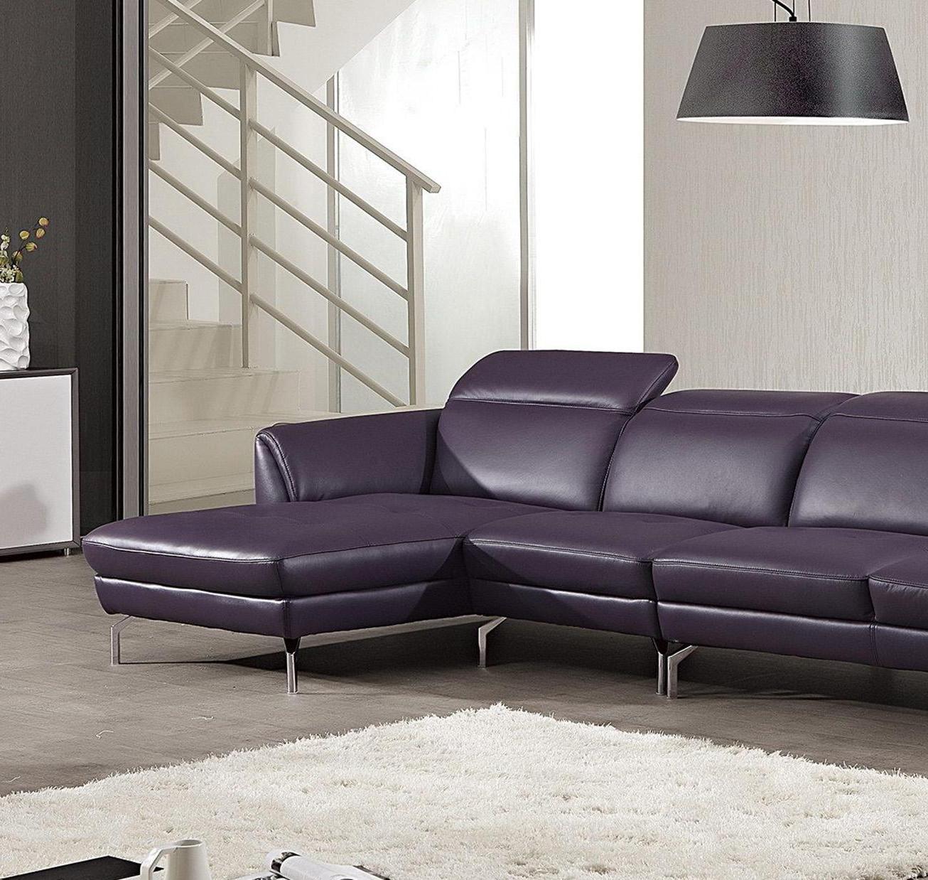 

    
PURPLE Italian Leather Sectional Sofa RIGHT EK-L023L-PUR American Eagle Modern
