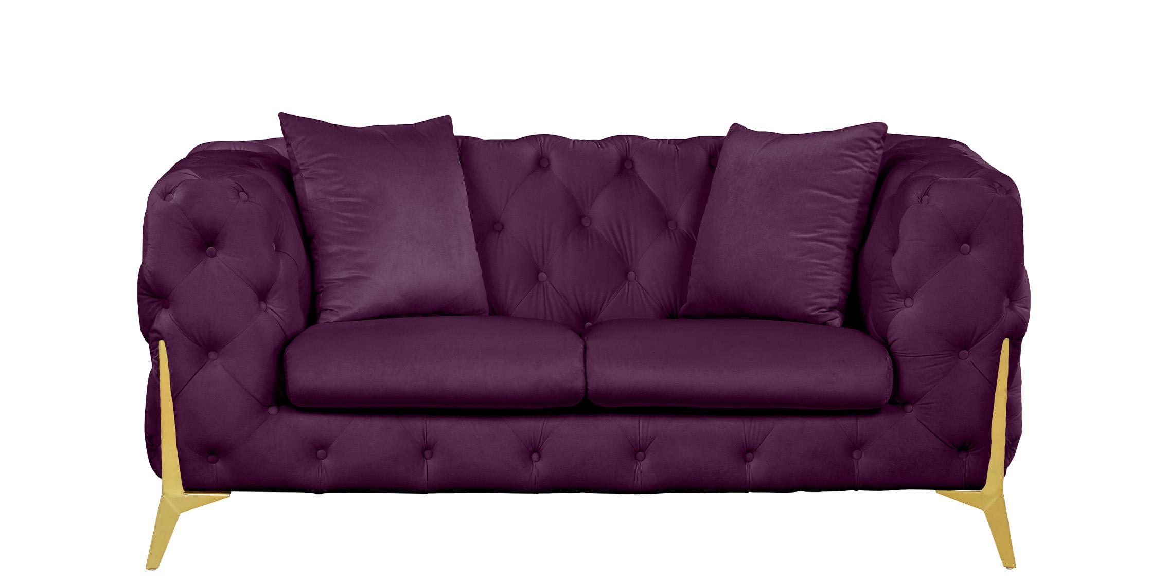 

    
 Shop  Purple Velvet Tufted Sofa Set 2P KINGDOM 695Purple Meridian Contemporary Modern
