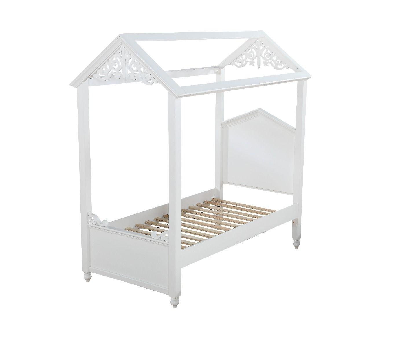 Simple, Cottage Full Size Bed Rapunzel 37345F in White 