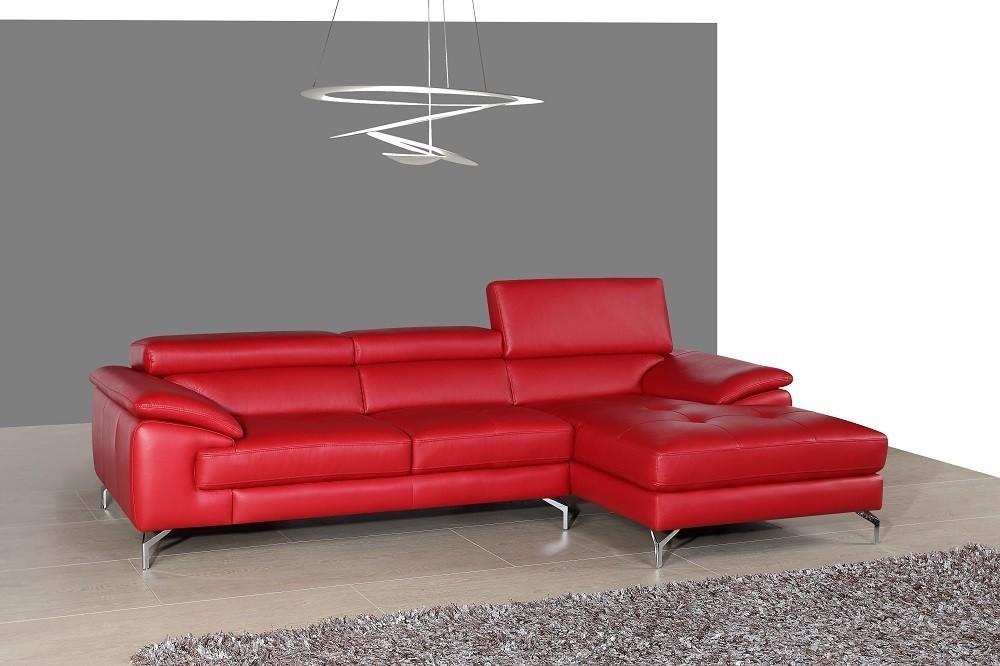 Contemporary Sectional Sofa A973b SKU179061 in Red Leather