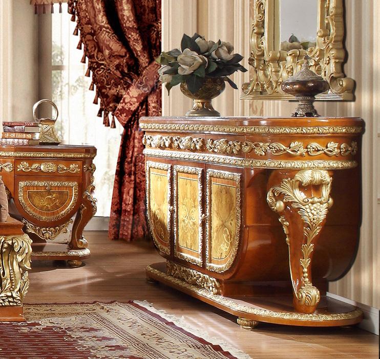 

    
Luxury Dresser Light Cherry & Gold Carved Wood Homey Design HD-8024
