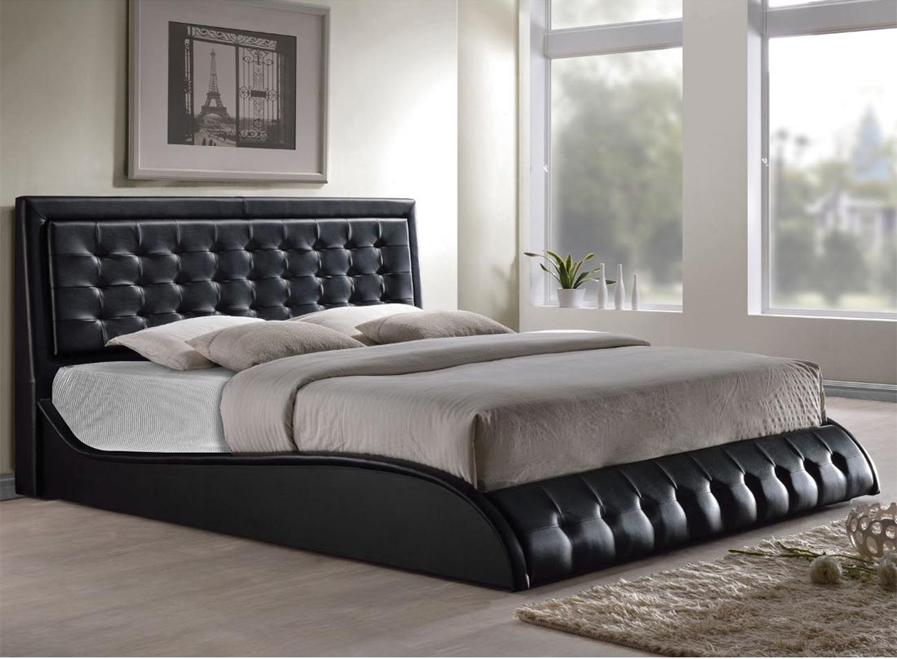 

    
King Tufted Bed Rich Black PU 20657EK Tirrel Acme Contemporary
