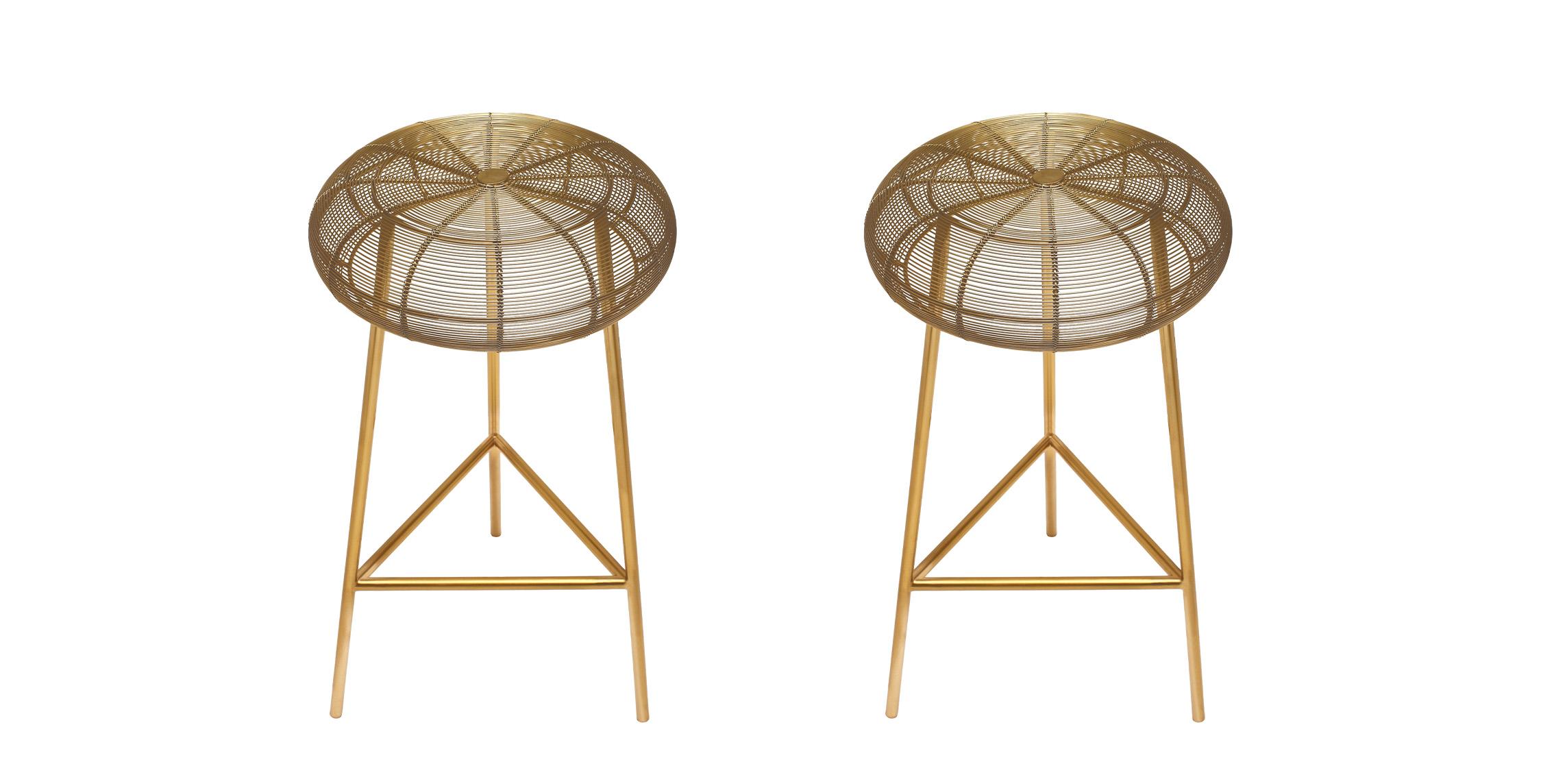 Contemporary, Modern Counter Stool Set TUSCANY 963Gold 963Gold-Set-2 in Gold 