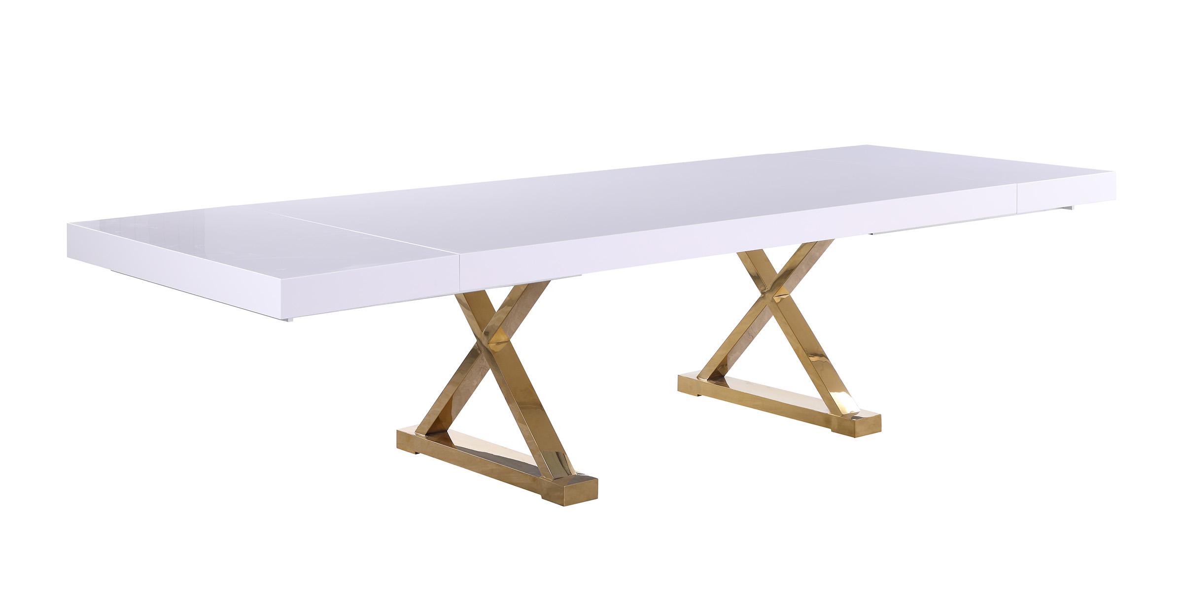 

    
Rich White Lacquer Extendable Dining Table 994-T Excel Meridian Contemporary
