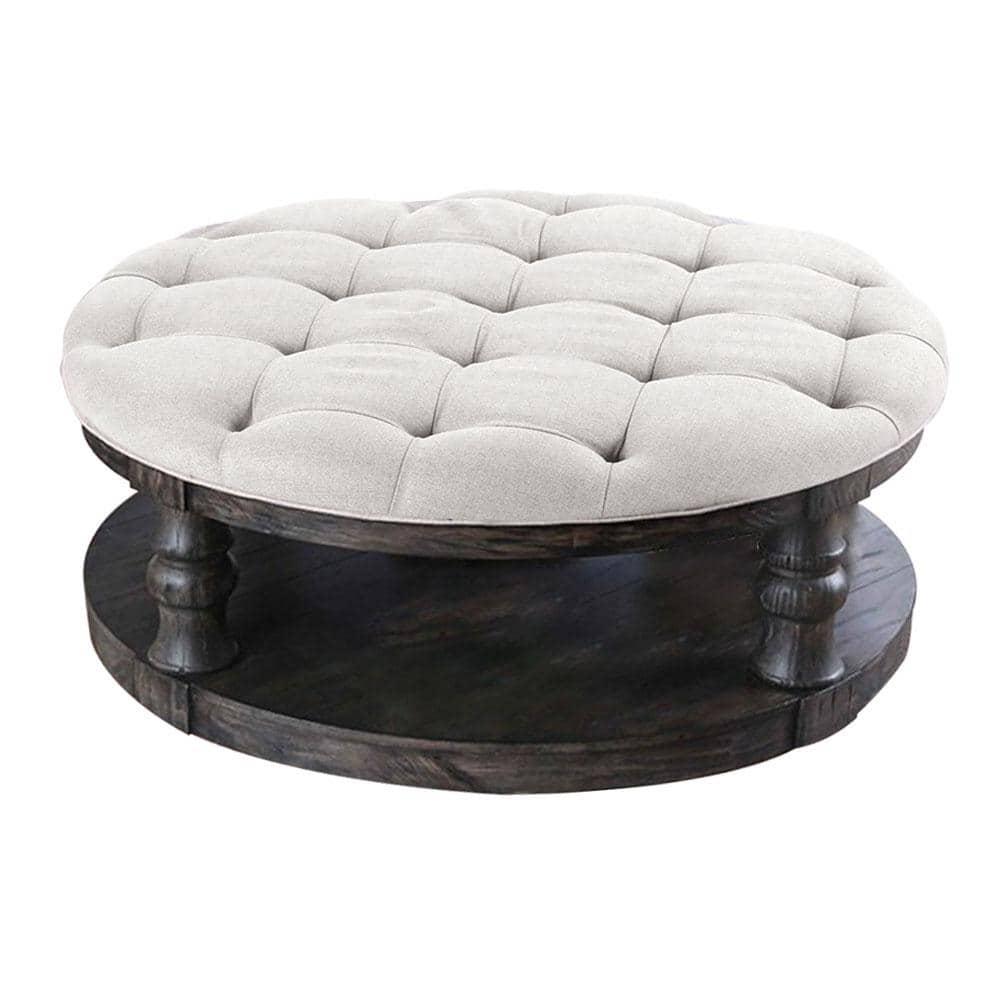 

    
Rustic Antique Gray Solid Wood Coffee Table w/ Cushion Top Furniture of America CM4424GY-F-C Mika
