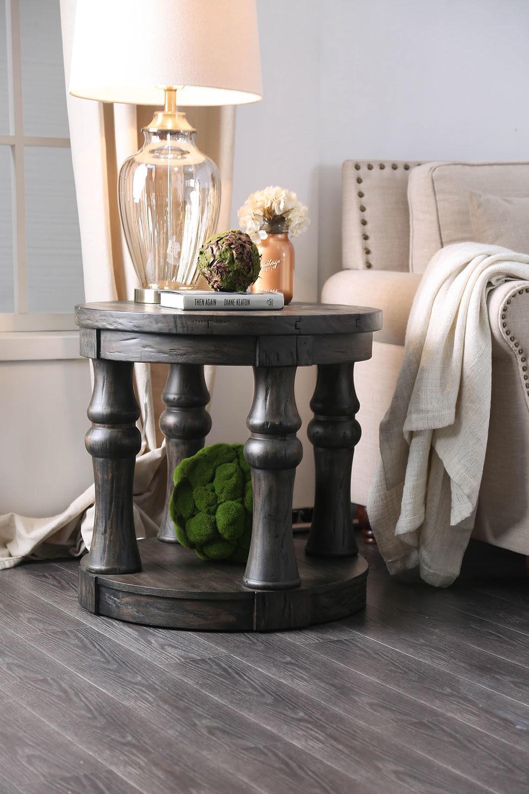 

    
Rustic Antique Gray Solid Wood End Table Furniture of America CM4424GY-E Mika
