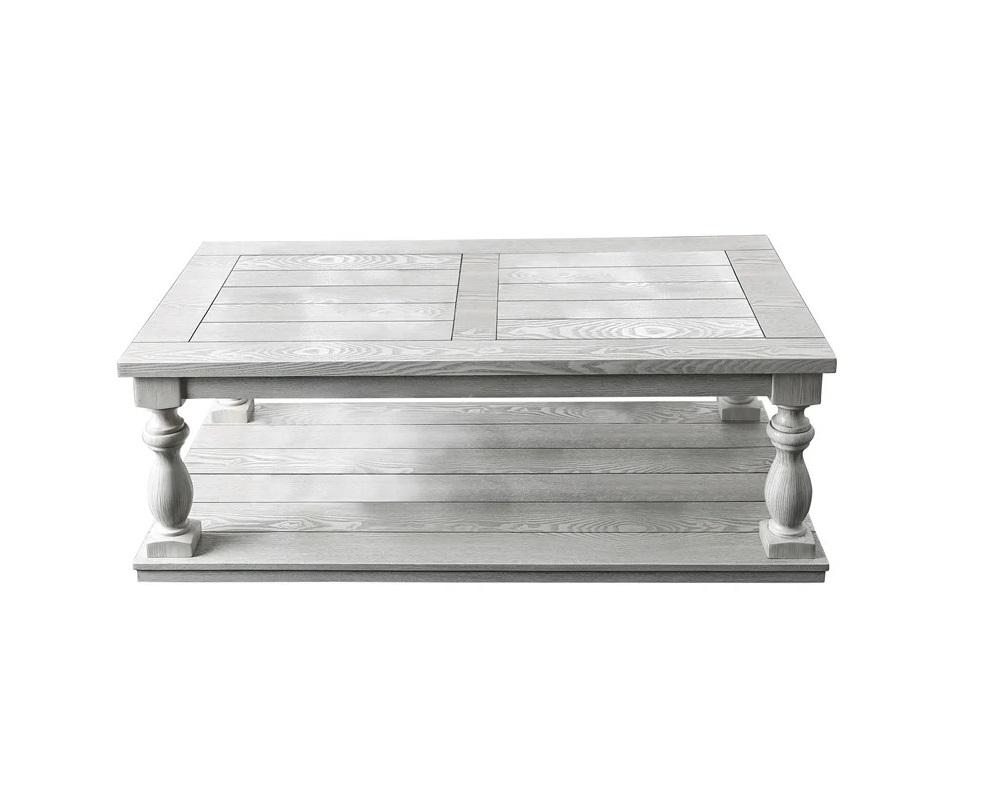 

    
Rustic Antique Solid Wood White Coffee Table Set 3pcs Furniture of America Arlington
