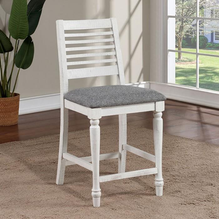 

    
Rustic Antique White/Gray Solid Wood Counter Height Chair Set 2PCS Furniture of America Сalabria FOA3908PC-2PK
