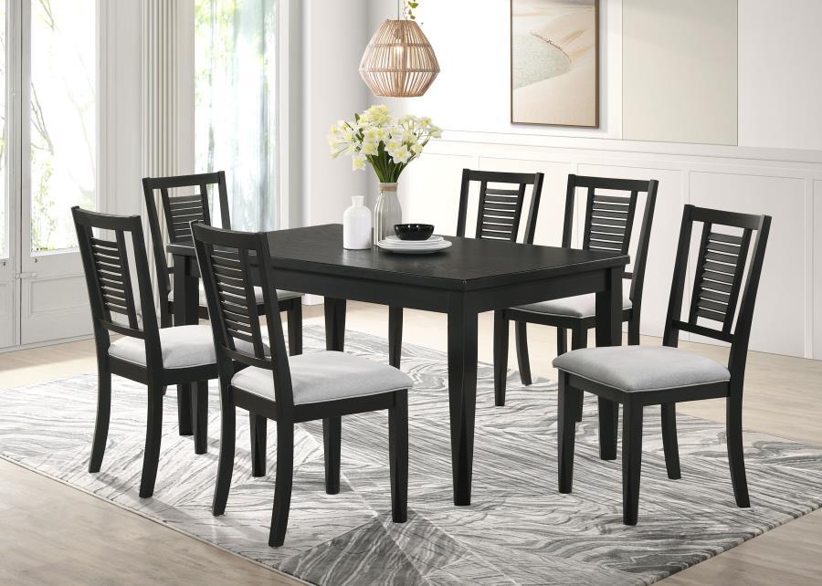 

    
Rustic Black/Light Grey Wood Dining Table Set 7PCS Coaster Appleton 110281
