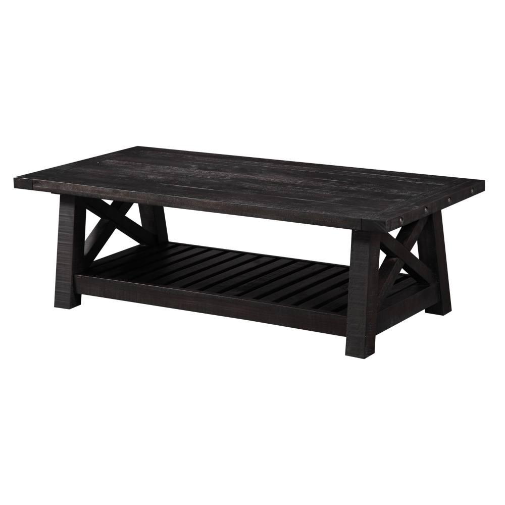 

    
Rustic Black Pine Finish Solid Wood Coffee Table YOSEMITE by Modus Furniture
