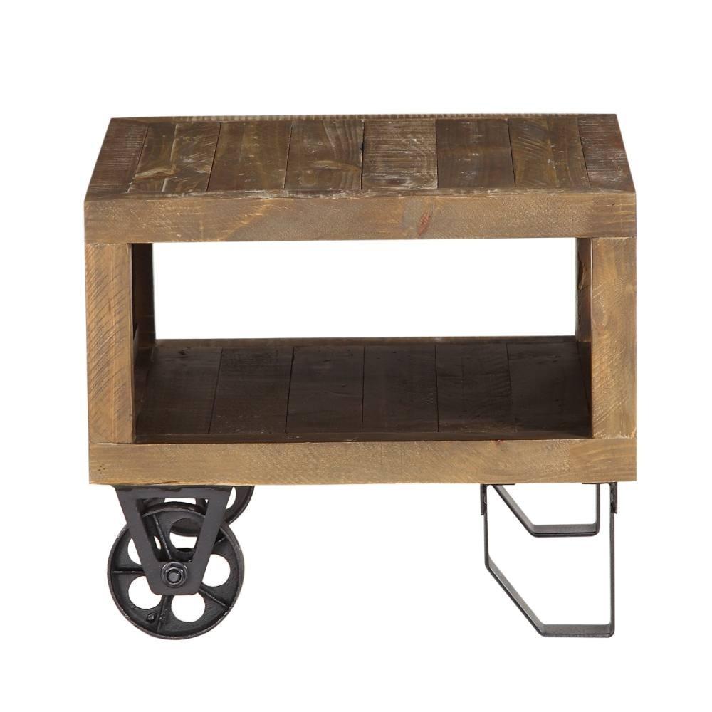 

    
Rustic Brown End Table w/ Wheels by Modus Coalburn 8QQ522W
