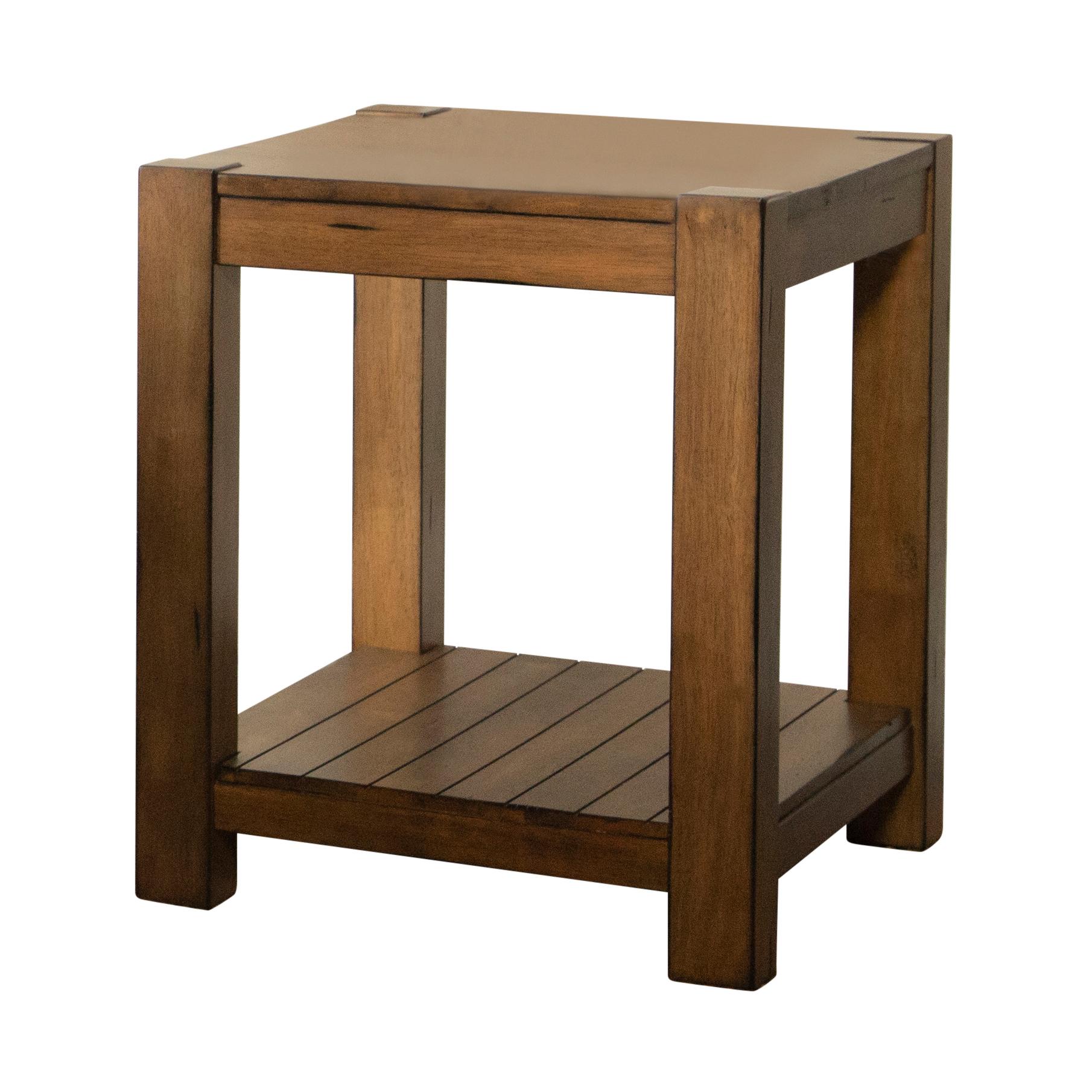 

    
Rustic Brown Solid Wood End Table Coaster 724337
