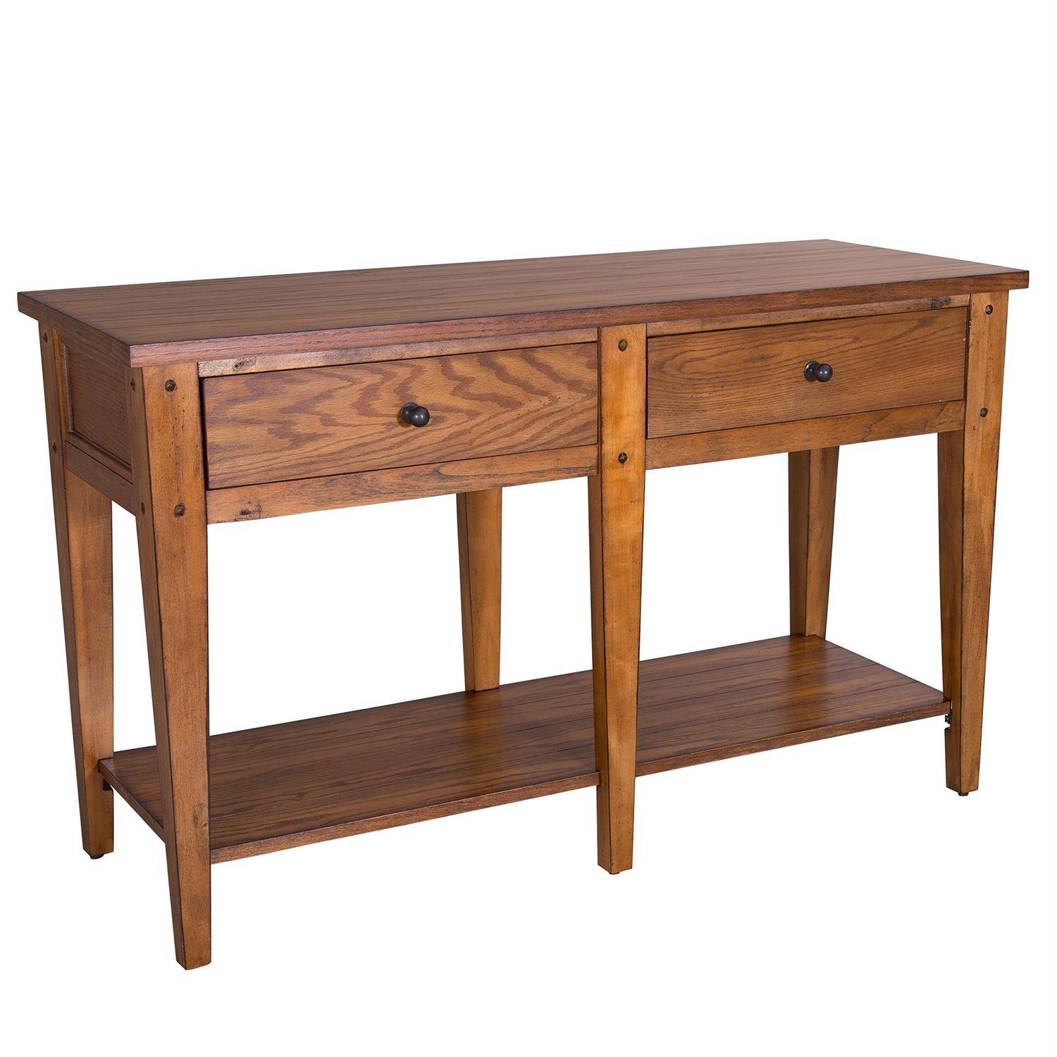 

    
Rustic Oak Finish Wood Console Table Lake House (110-OT) Liberty Furniture

