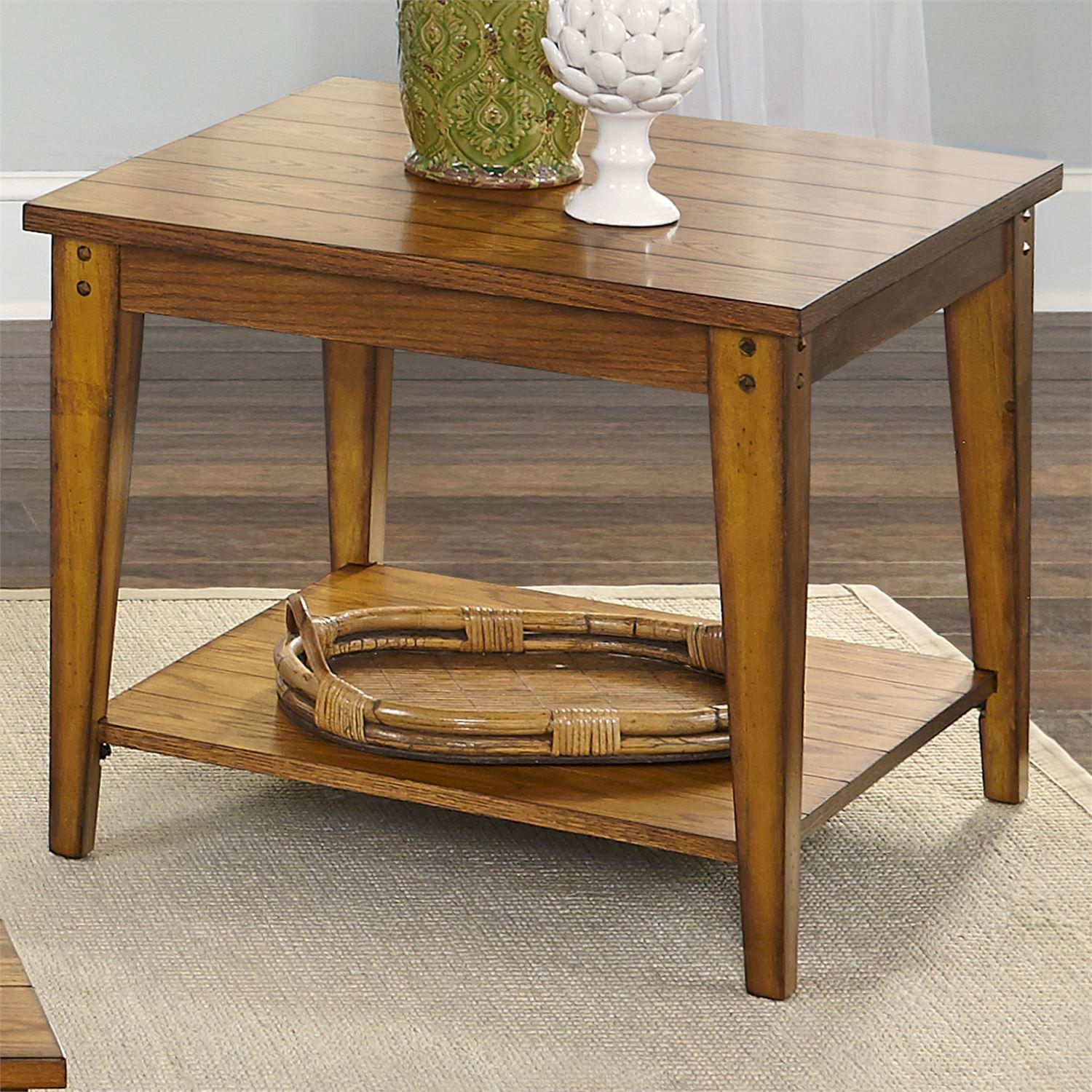 

    
Rustic Oak Finish Wood End Table 110-OT1023 Liberty Furniture
