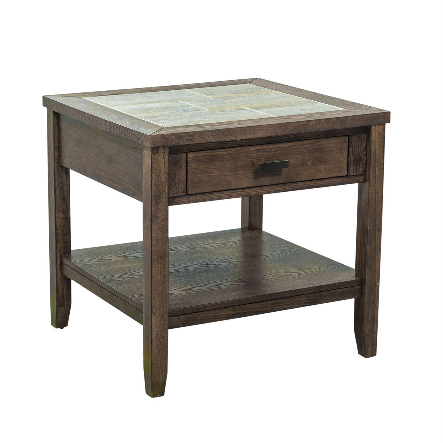 Rustic End Table Mesa Valley  (147-OT) End Table 147-OT1020 in Tobacco Matte Lacquer