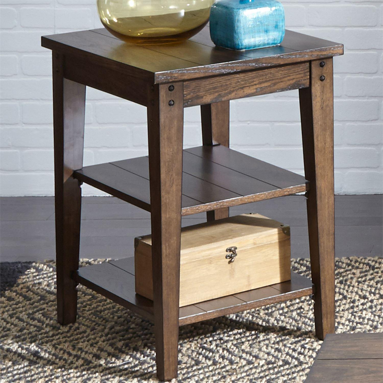 Rustic End Table Lake House  (210-OT) End Table 210-OT1022 in Brown 