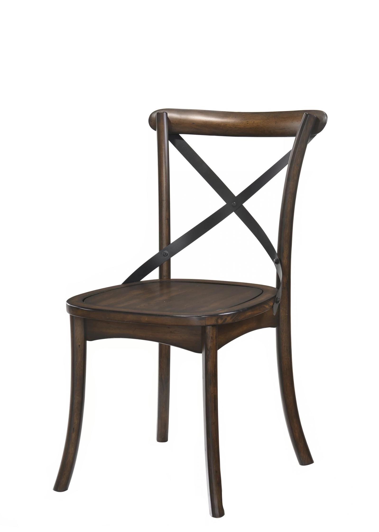 Rustic Dining Chair Set Kaelyn 73032-2pcs in Dark Oak 