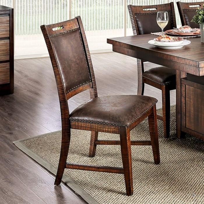 

    
Rustic Distressed Dark Oak Solid Wood Dining Chair Set 2pcs Furniture of America CM3061SC Wichita
