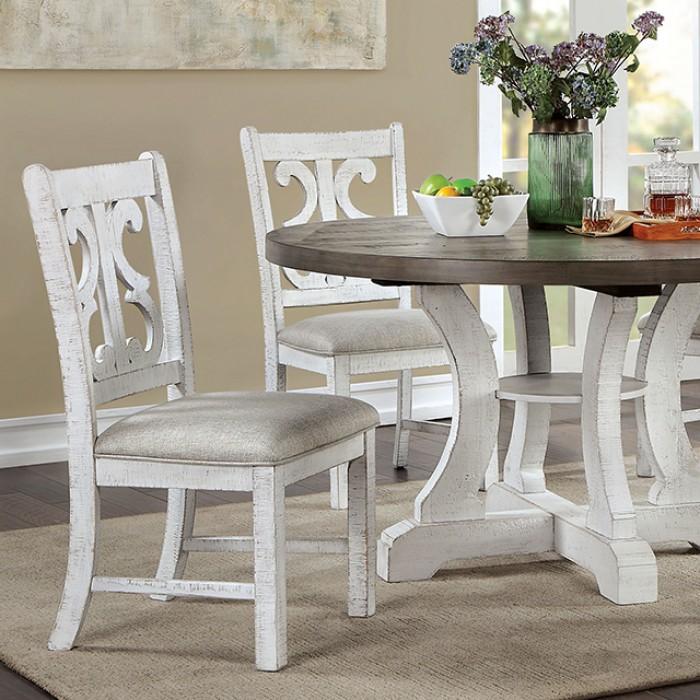 

                    
Furniture of America CM3417GY-RT-Set-5 Auletta Dining Table Set White/Gray Fabric Purchase 
