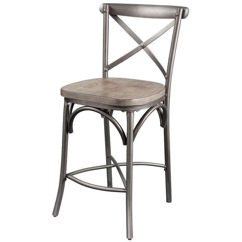 Rustic Counter Chair Set Kaelyn II 70467-2pcs in Oak 