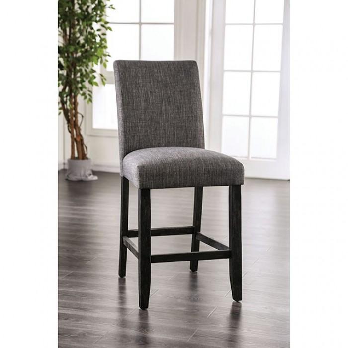 Rustic Counter Height Chair CM3736GY-PC Brule CM3736GY-PC-2PC in Dark Gray Fabric