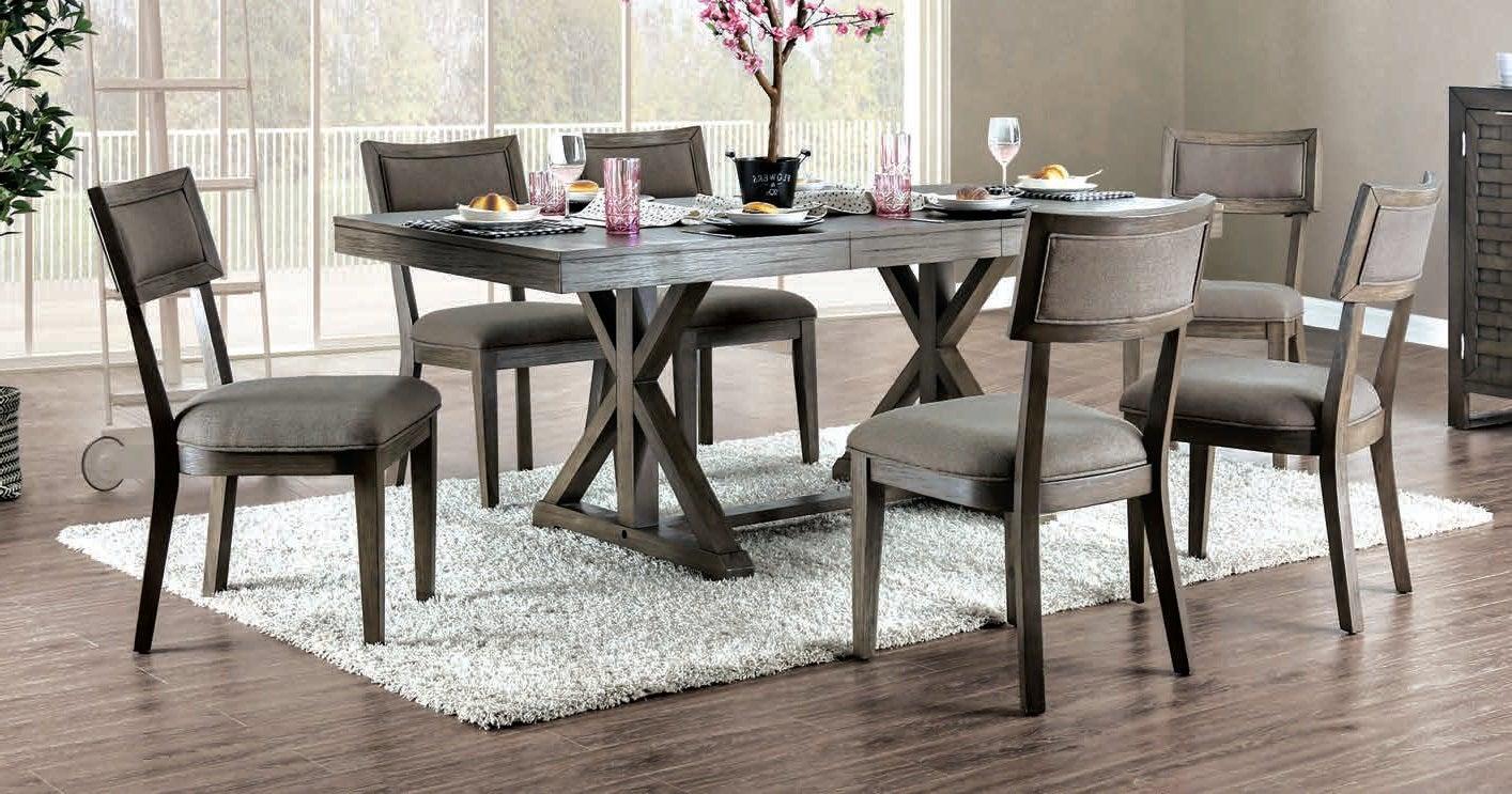 

    
Rustic Gray Solid Wood Dining Room Set 5pcs Furniture of America Leeds
