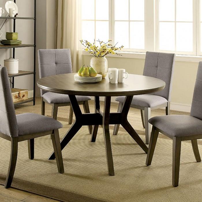 Rustic Dining Room Set CM3354GY-RT-Set-5 Abelone CM3354GY-RT-5PC in Gray Fabric