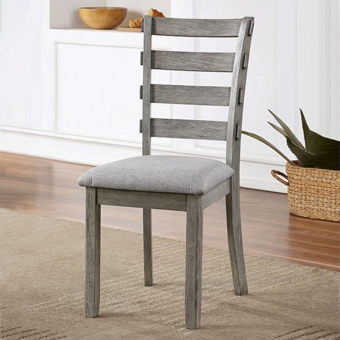 Rustic Side Chair Set Laquila Side Chair Set 2PCS CM3542GY-SC-2PK CM3542GY-SC-2PK in Gray Fabric