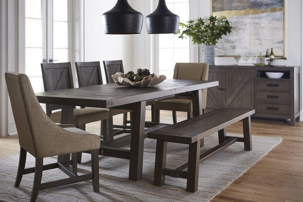 Farmhouse Dining Table Set TARYN 9Y1361-8PC in Natural Fabric