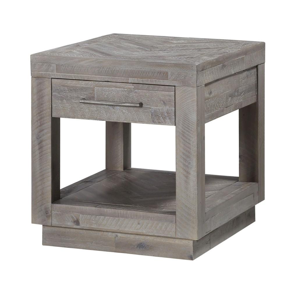 Contemporary, Rustic End Table ALEXANDRA 5RS322 in Latte 