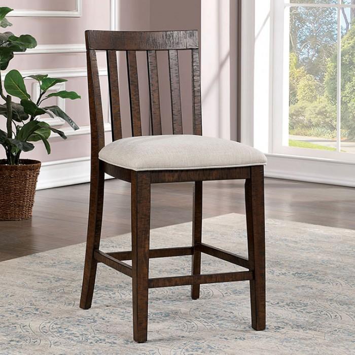 Rustic Counter Height Chairs Set Fredonia Counter Height Chairs Set 2PCS CM3902PC-2PCS CM3902PC-2PCS in Oak, Beige Fabric