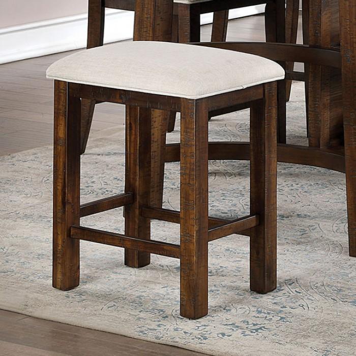 Rustic Counter Height Stool Set Fredonia Counter Height Stools Set 2PCS CM3902BC-2PCS CM3902BC-2PCS in Oak, Beige Fabric