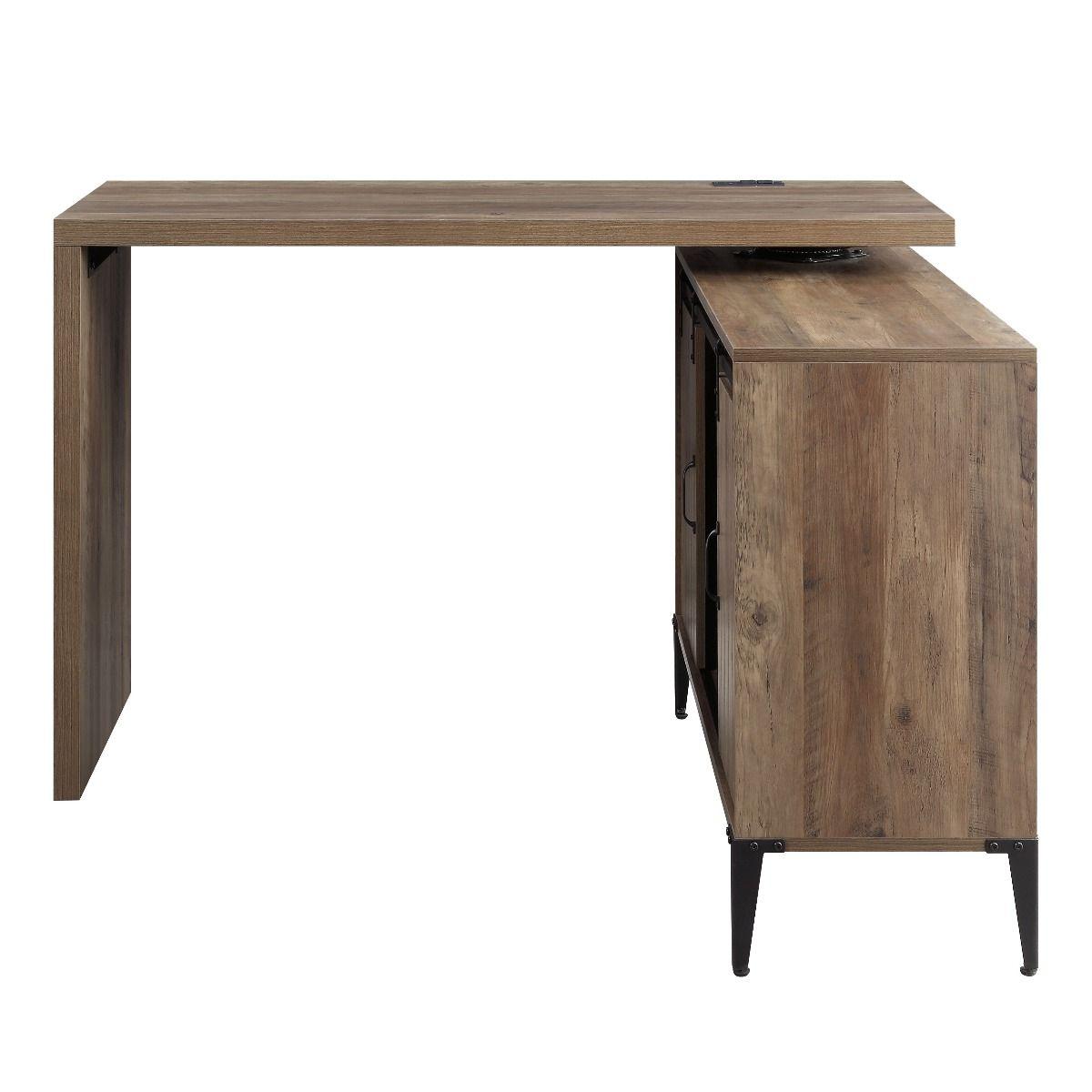 

    
 Order  Rustic Oak & Black Finish Wood Writing Desk WITH USB by Acme Furniture OF00154 Zakwani
