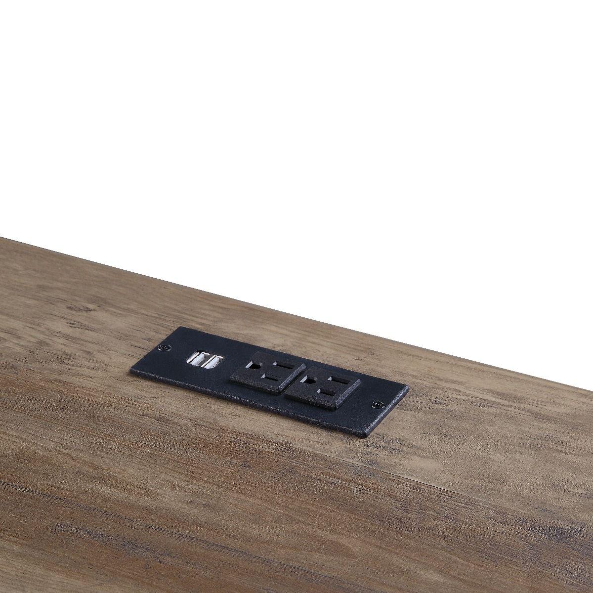 

    
 Photo  Rustic Oak & Black Finish Wood Writing Desk WITH USB by Acme Furniture OF00154 Zakwani
