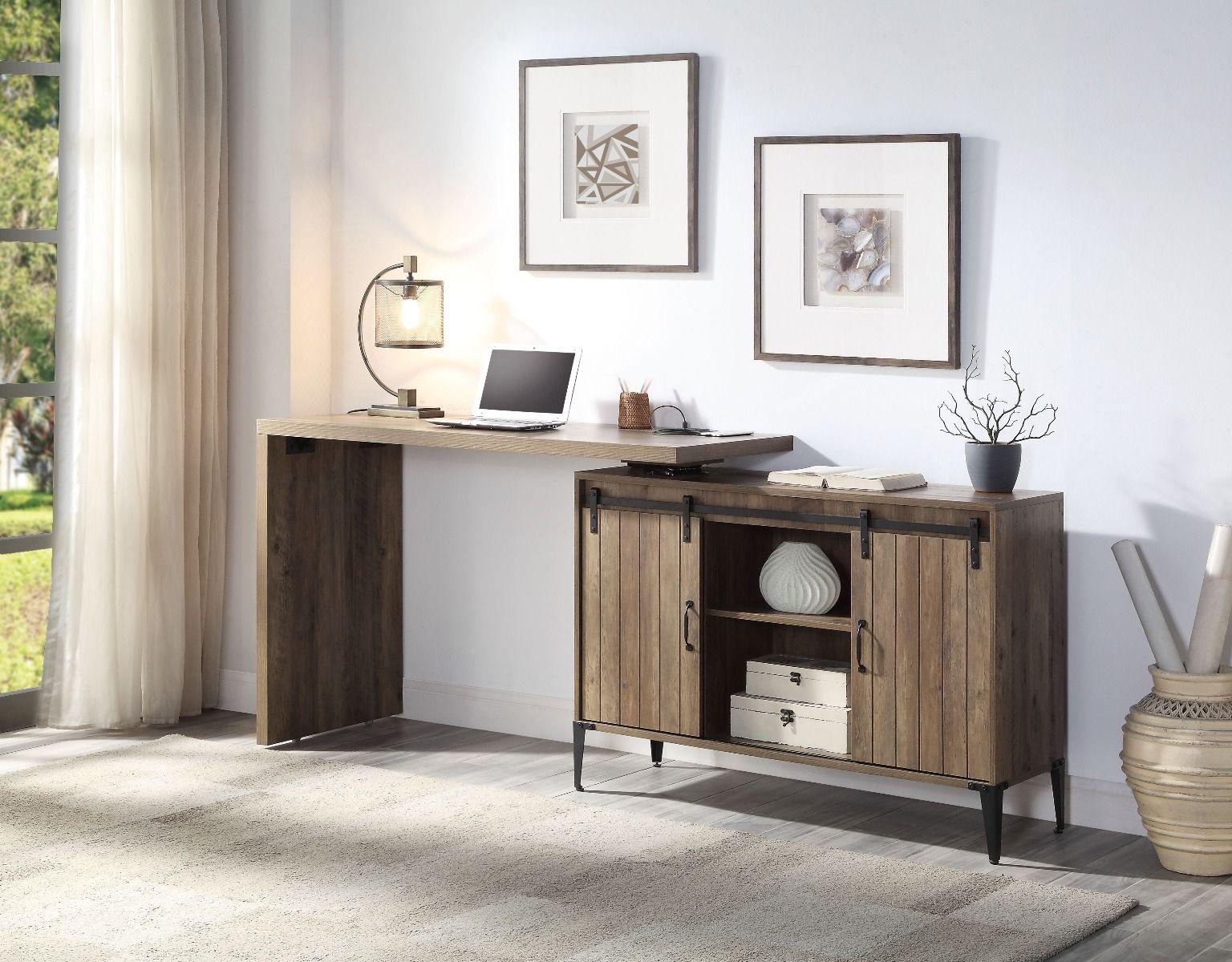 

    
Rustic Oak & Black Finish Wood Writing Desk WITH USB by Acme Furniture OF00154 Zakwani
