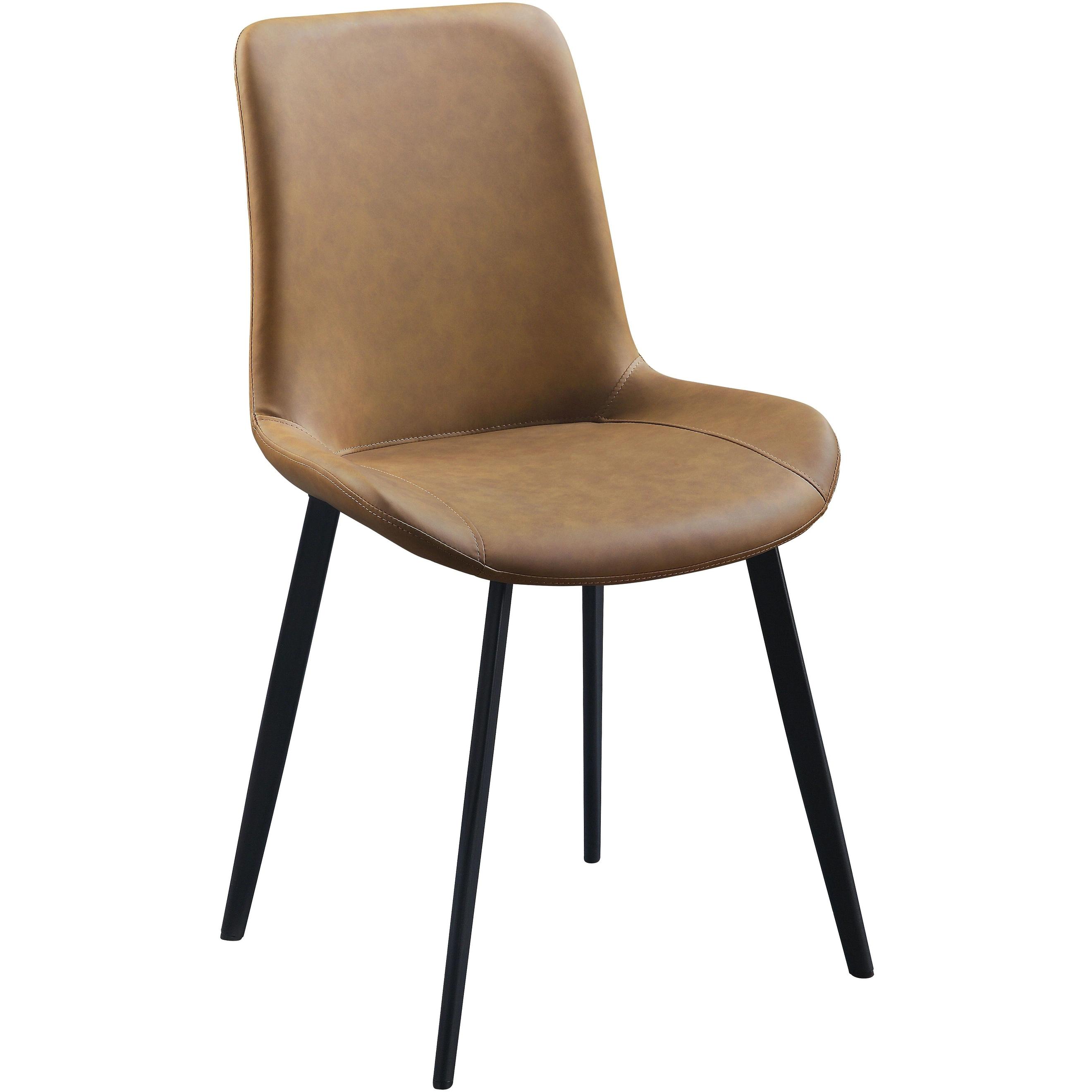Rustic Side Chair Set Abiram DN01029-2pcs in Brown Oak PU