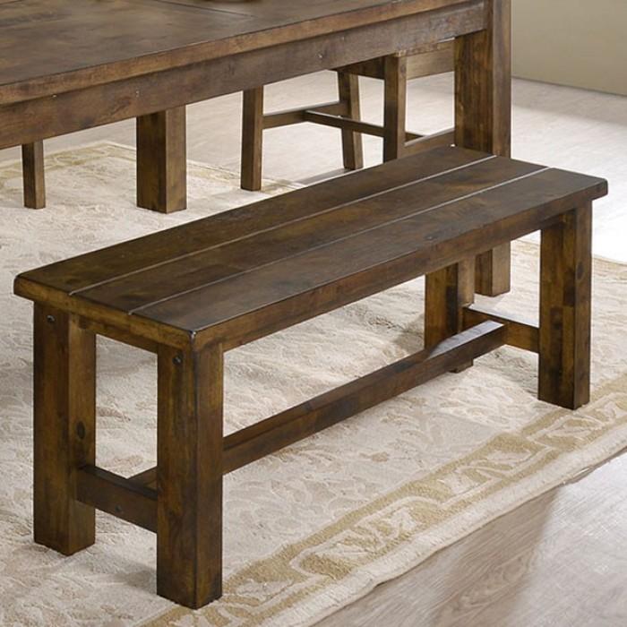 

    
Rustic Oak Solid Wood Bench Furniture of America CM3060BN Kristen
