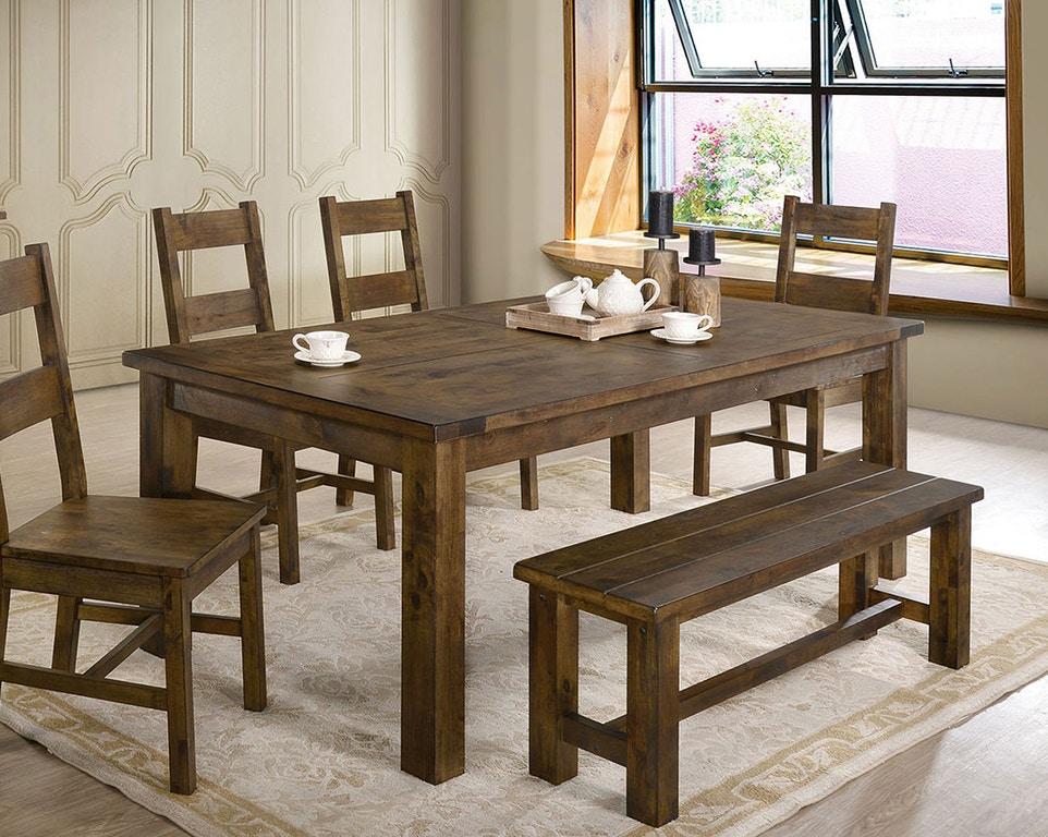 Rustic Dining Table Set CM3060T-Set-6 Kristen CM3060T-6PC in Brown 