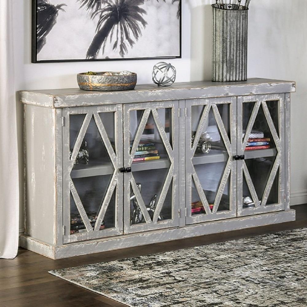 

    
Rustic Weathered Gray Solid Wood Brazilian Pine Cabinet Furniture of America EM-AC093GY Melia
