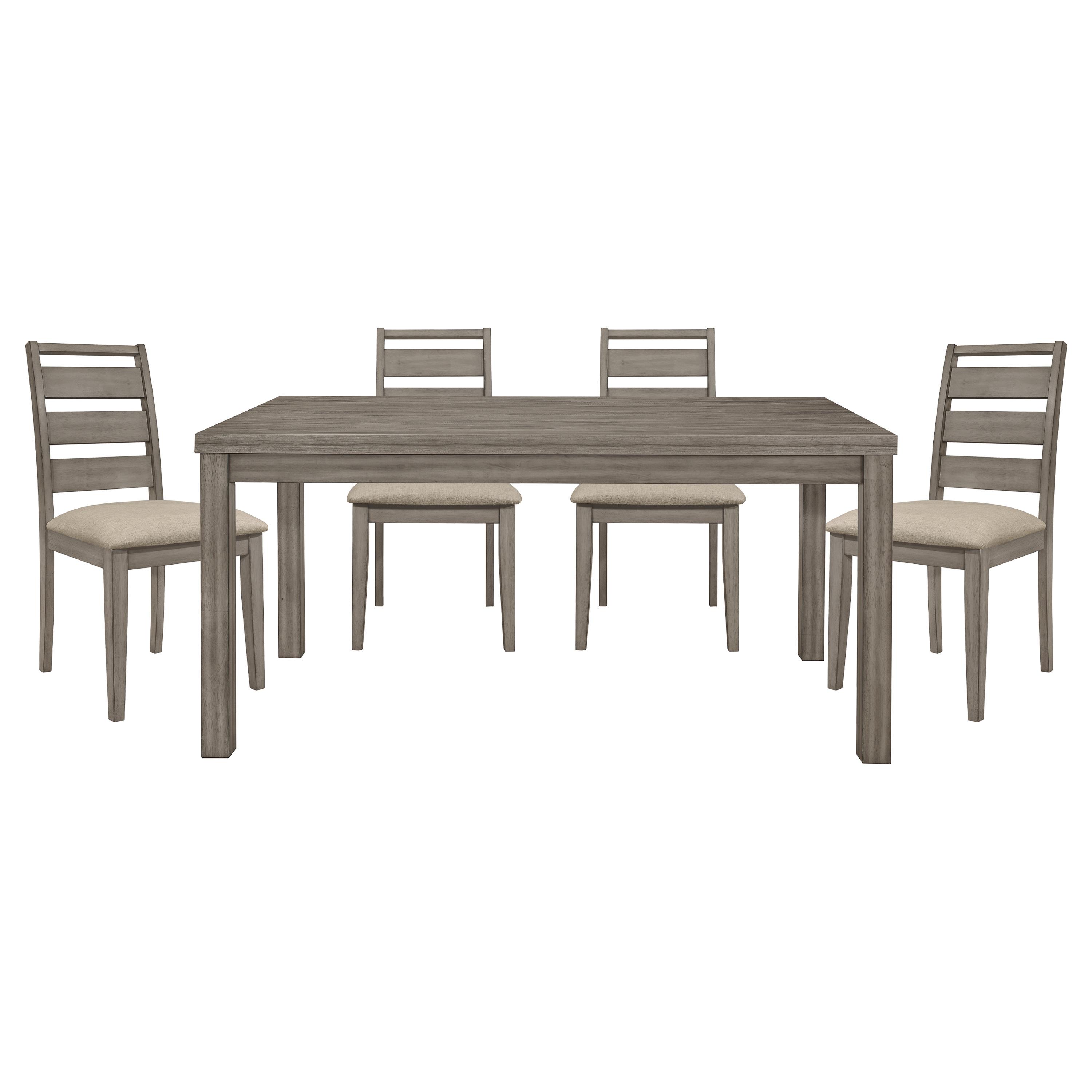 Rustic Dining Room Set 1526-64*5 Bainbridge 1526-64*5 in Gray Polyester