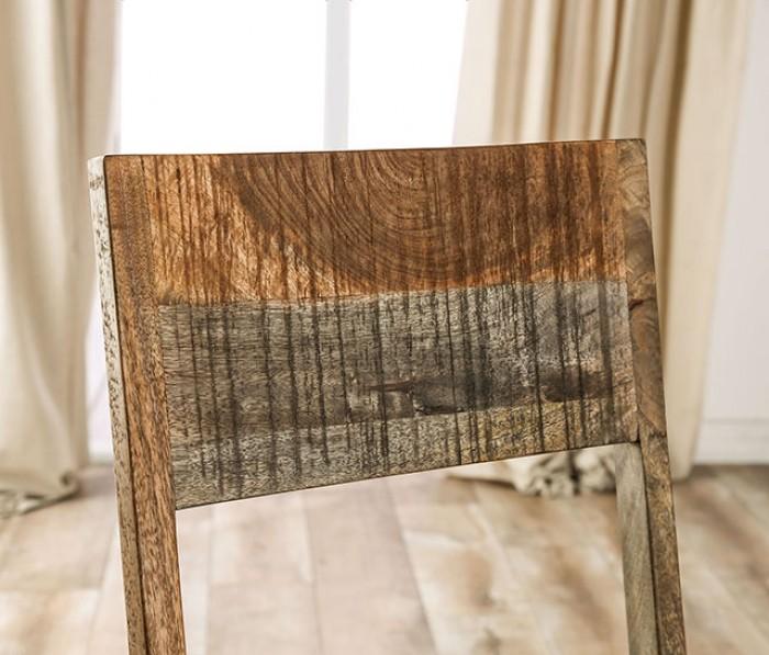 

    
Rustic Weathered Light Natural Mango Hardwood Side Chair Furniture of America FOA51030 Galanthus
