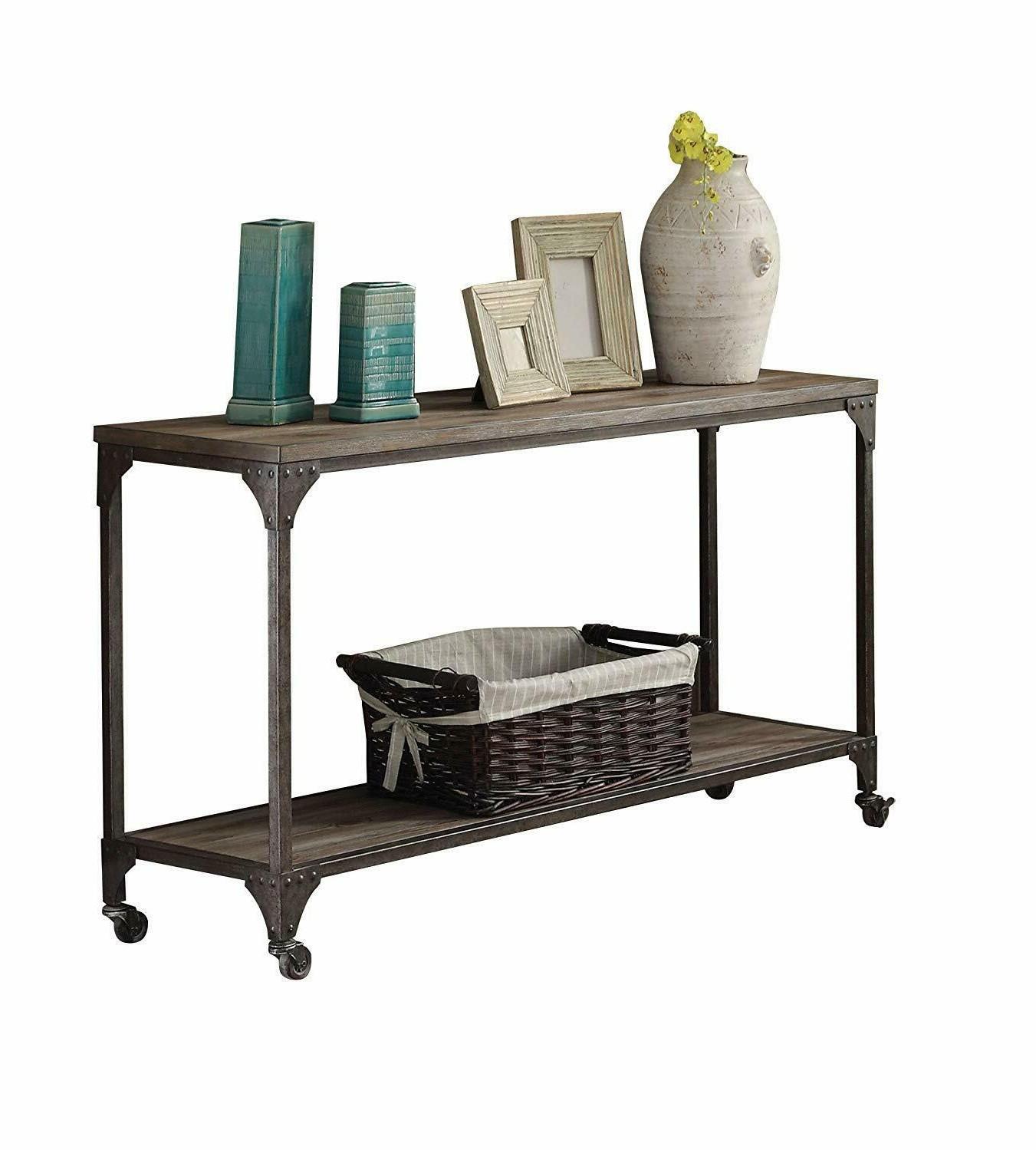 

    
Rustic Weathered Oak & Antique Nickel Accent Table by Acme 81449 Gorden
