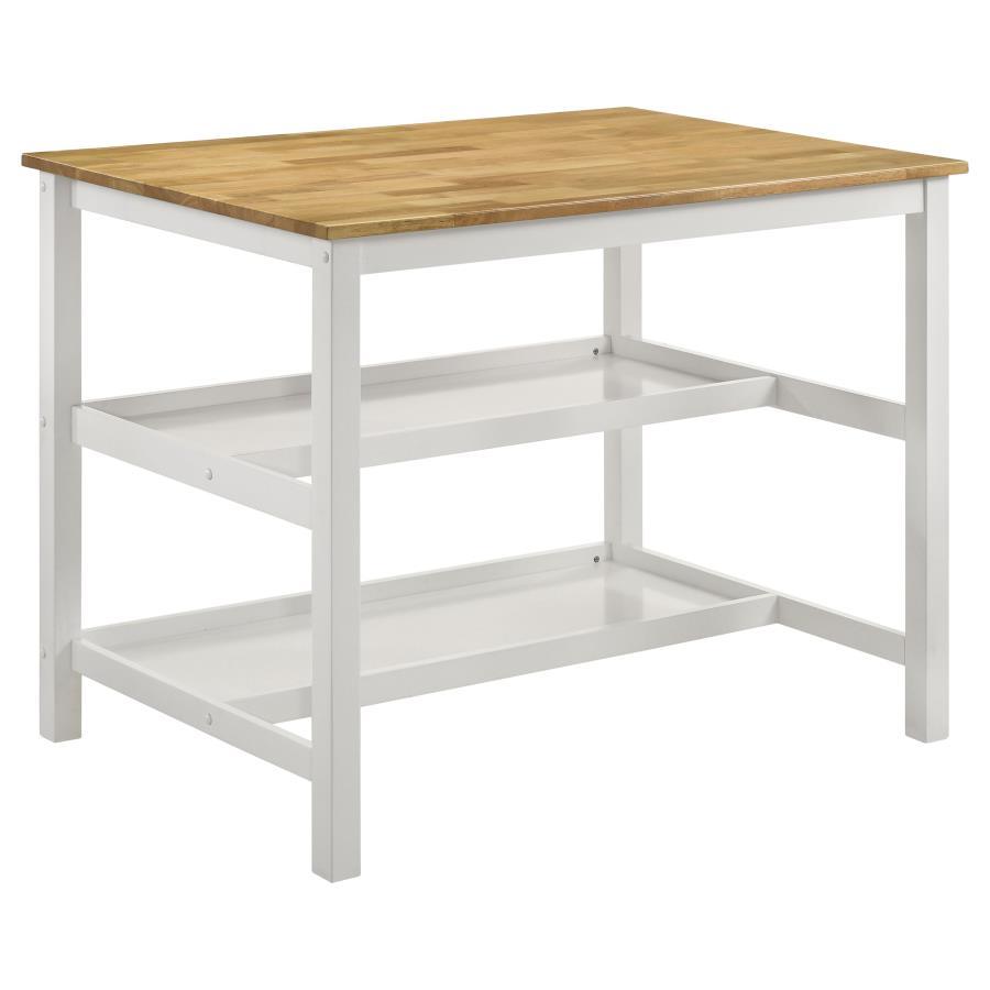 

    
Rustic White/Natural Wood Counter Height Kitchen Island Coaster Hollis 122246B1
