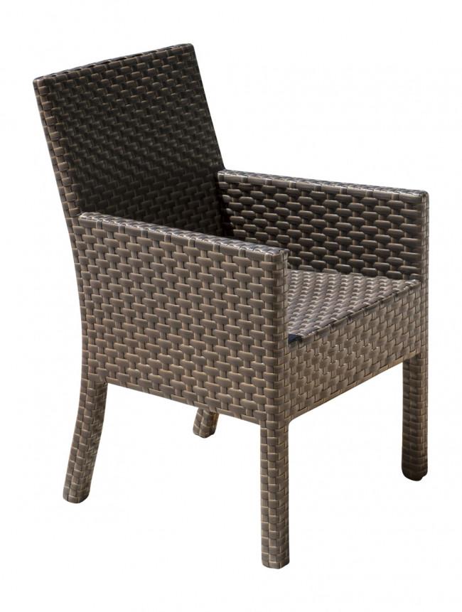 Contemporary Outdoor Armchair Samoa 901-3347-ATQ-AC in Java, Brown 