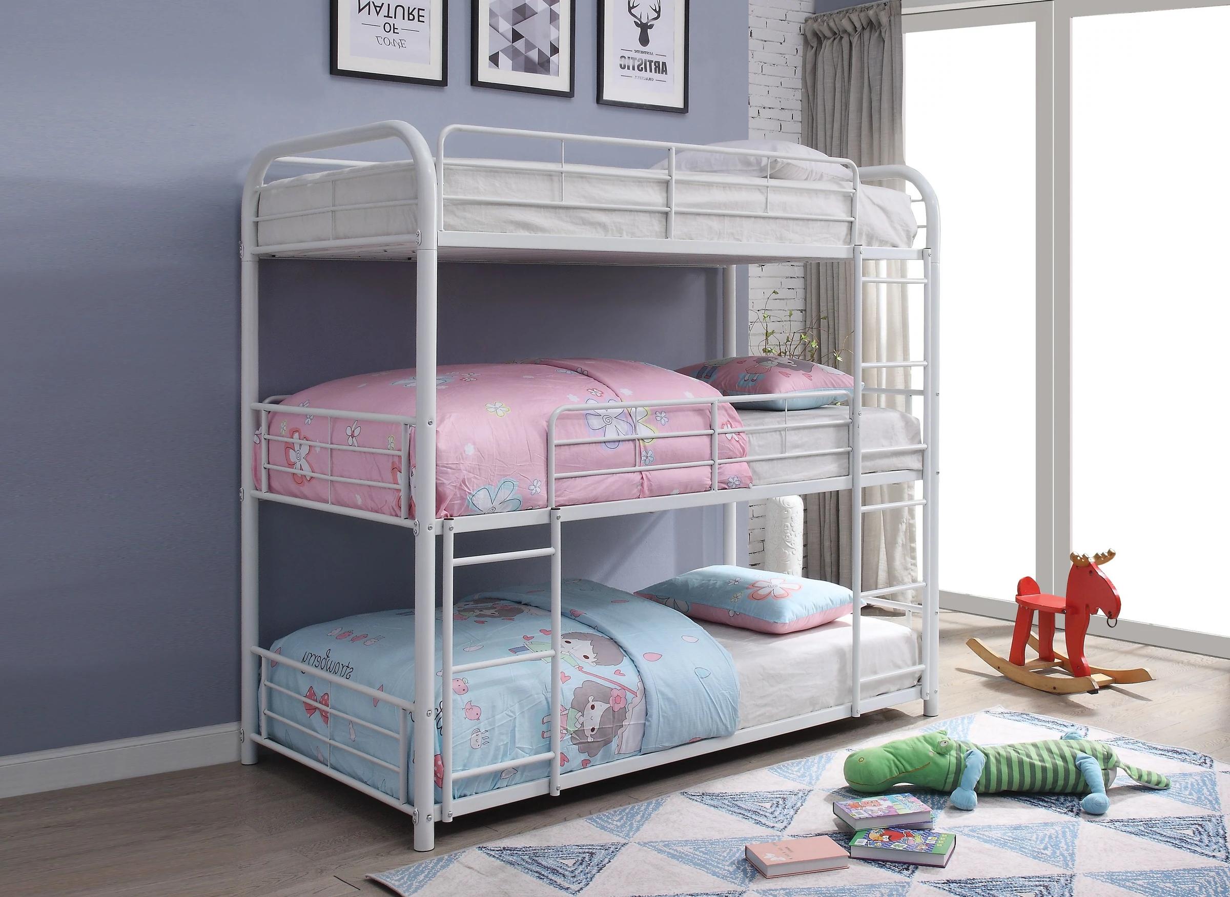 Simple F/f/f triple bunk bed Cairo 38115 in White 