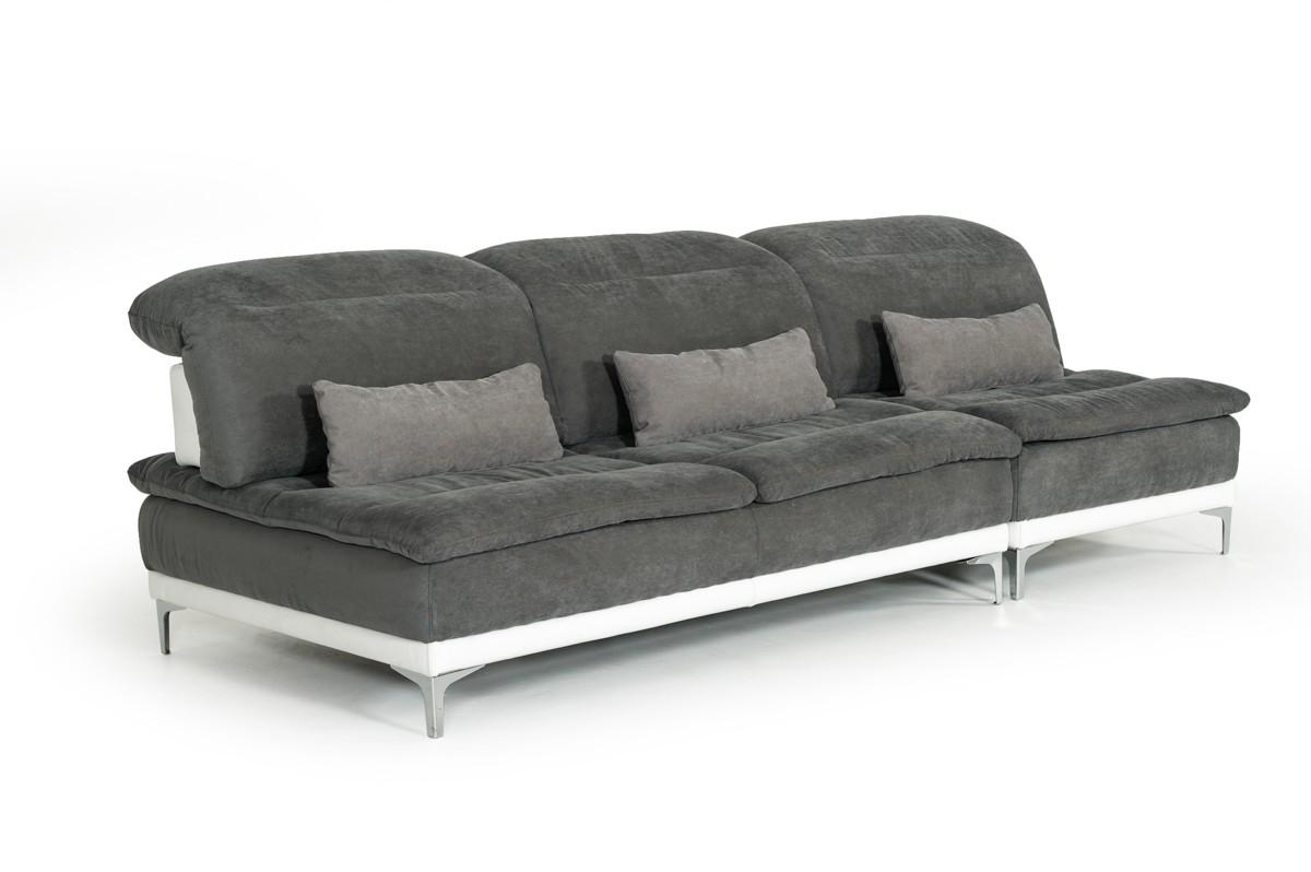 

    
 Shop  Sectional Sofa Gray White Fabric Leather Modern Made in Italy VIG David Ferrari Horizon
