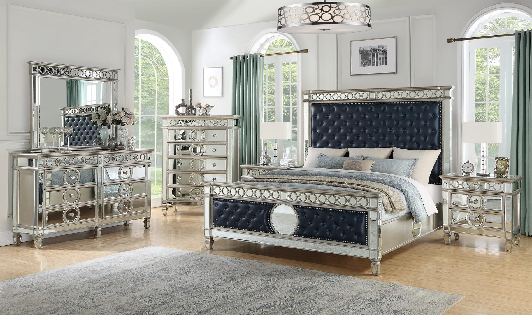 

    
 Order  Silver Finish Wood Queen Bedroom Set 3Pcs Contemporary Cosmos Furniture Brooklyn
