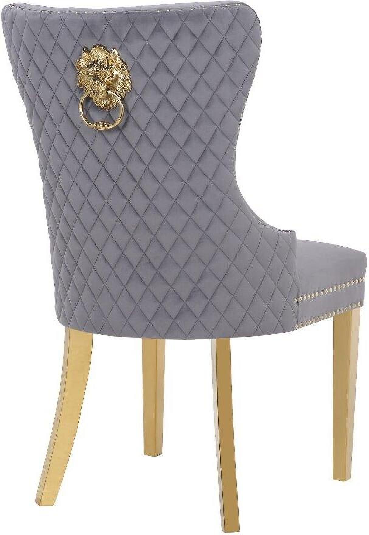 

    
Simba Gold 2 Pcs Dining Chair With Velvet Fabric In Dark Gray Galaxy Home Modern
