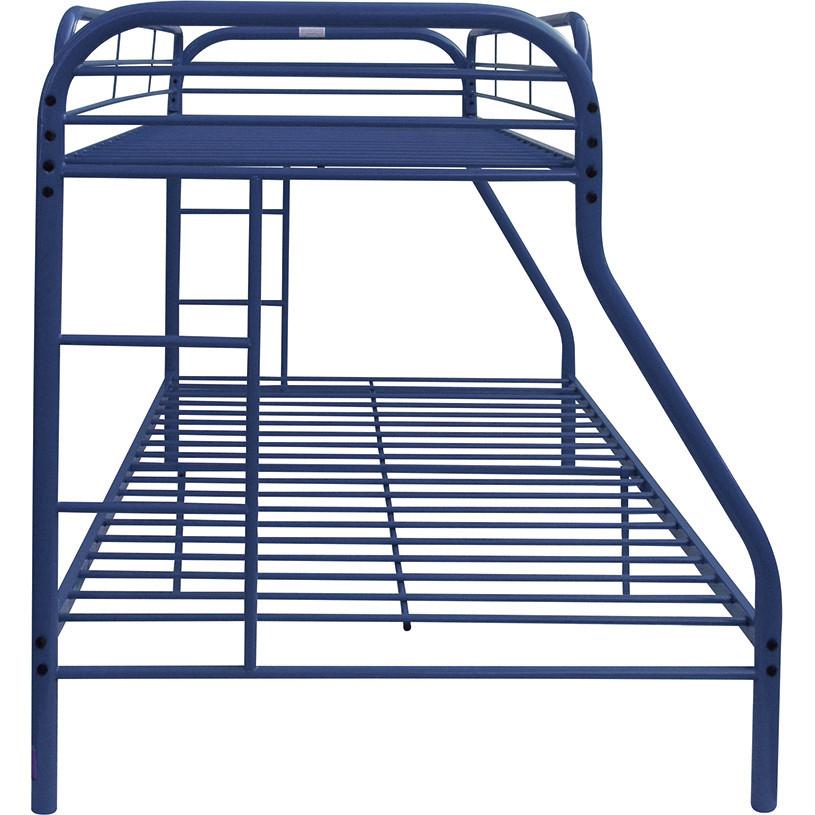 

    
Simple Blue Twin/Full Bunk Bed Metal Acme Tritan 02053BU
