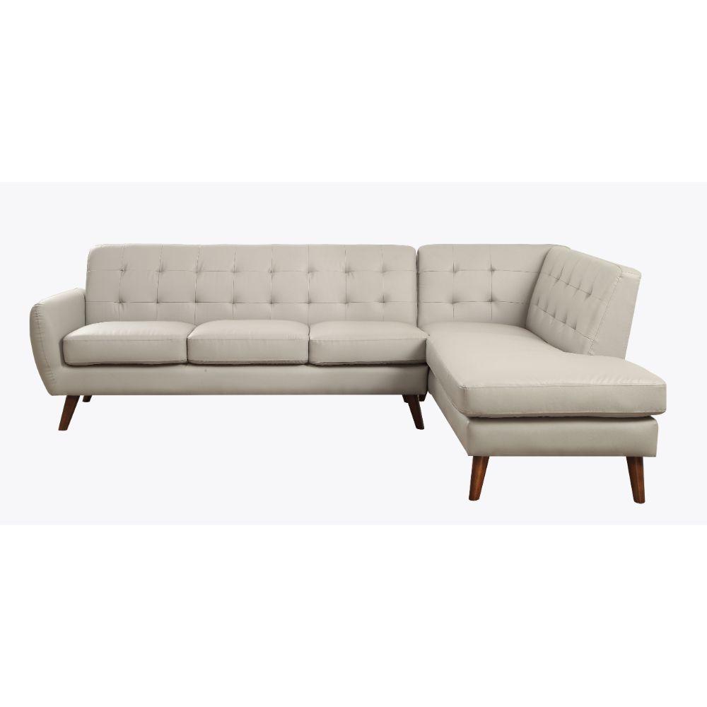 

    
Simple & Classic Beige PU L-shaped Sectional Sofa by Acme Essick II 53045-2pcs
